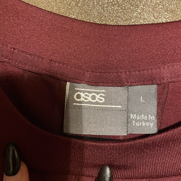 ASOS Burgundy Ribbed Top - Picture 3 of 4